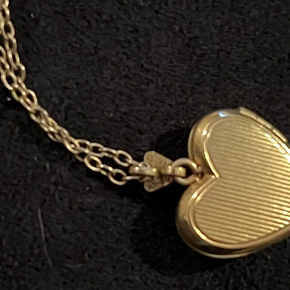 Antique 10k Gold fill over Sterling Silver heart locket necklace 14”